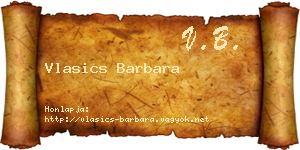 Vlasics Barbara névjegykártya